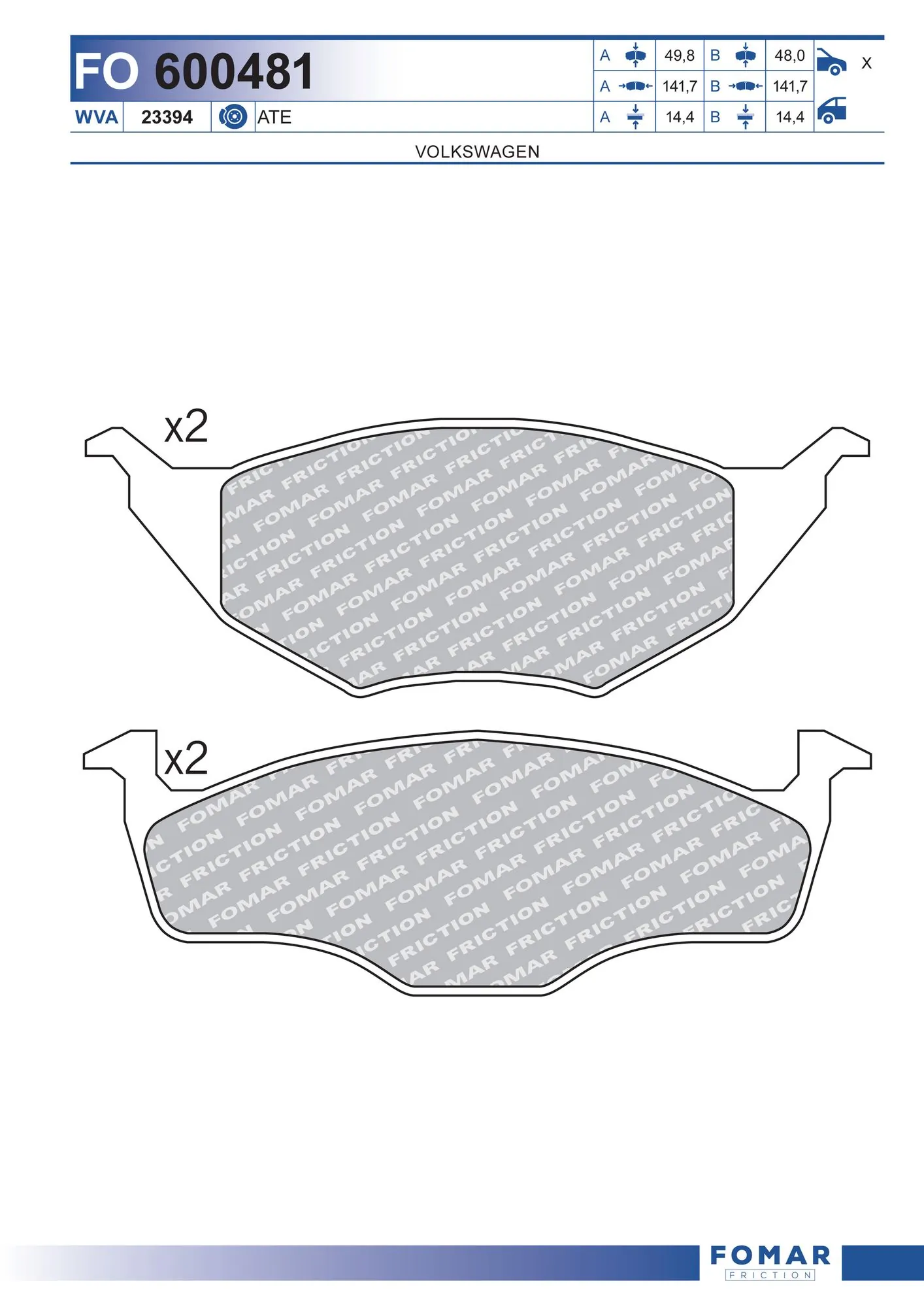 Brake Pad Set, disc brake